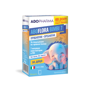 ABO ФЛОРА 7 - 7 млрд. живи бактерии,пробиотик + пребиотик, сашета,  6 бр./оп.